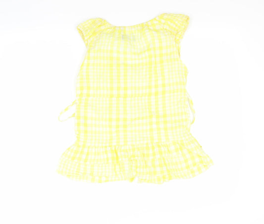 VERO MODA Womens Yellow Check Basic Button-Up Size S