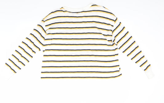 Hollister Womens White Striped  Pullover Jumper Size S