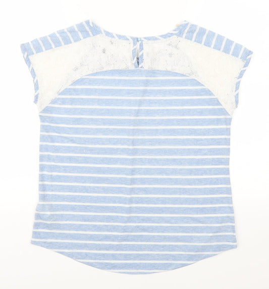 Marks and Spencer Womens Beige Striped Basic T-Shirt Size 12