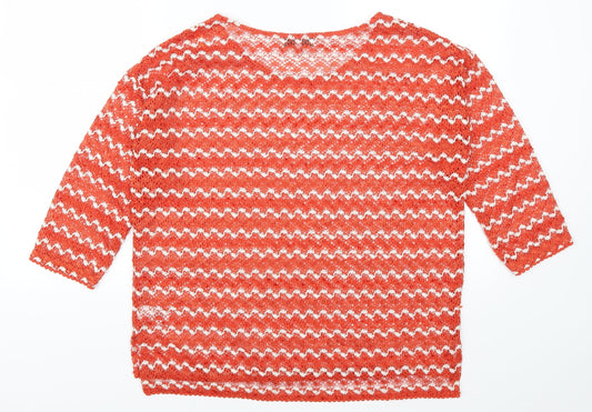 NEXT Womens Red Striped Basic T-Shirt Size 10
