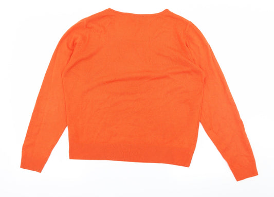 PEP & CO Womens Orange Knit Pullover Jumper Size 16