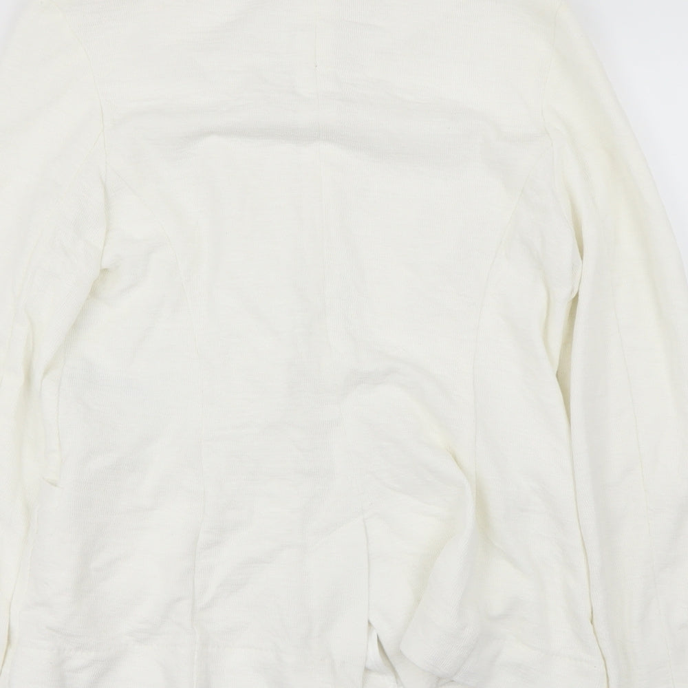 Brand and care label for New Look women’s ivory jacket, size UK 12