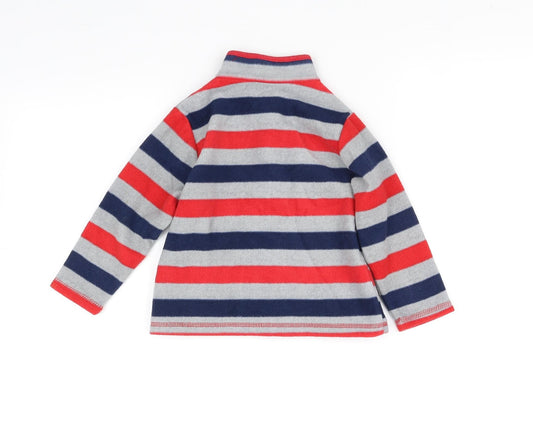 pre worn Boys Red Striped Jacket Size 2 Years