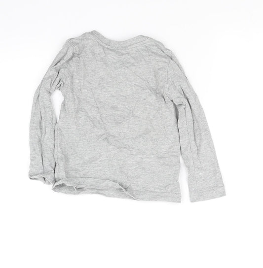 pre worn Girls Grey Basic T-Shirt Size 2-3 Years