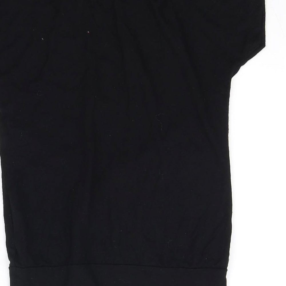 heart Girls Black Basic T-Shirt Size 7-8 Years