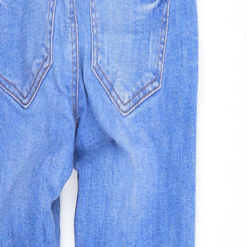 Brand and care label for Denim & Co. women’s blue capri jeans, size UK 4, 24-inch leg