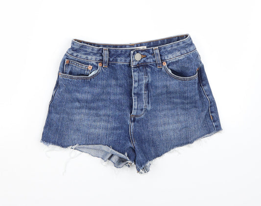 Additional front view of ASOS women’s blue bermuda shorts, size UK 8