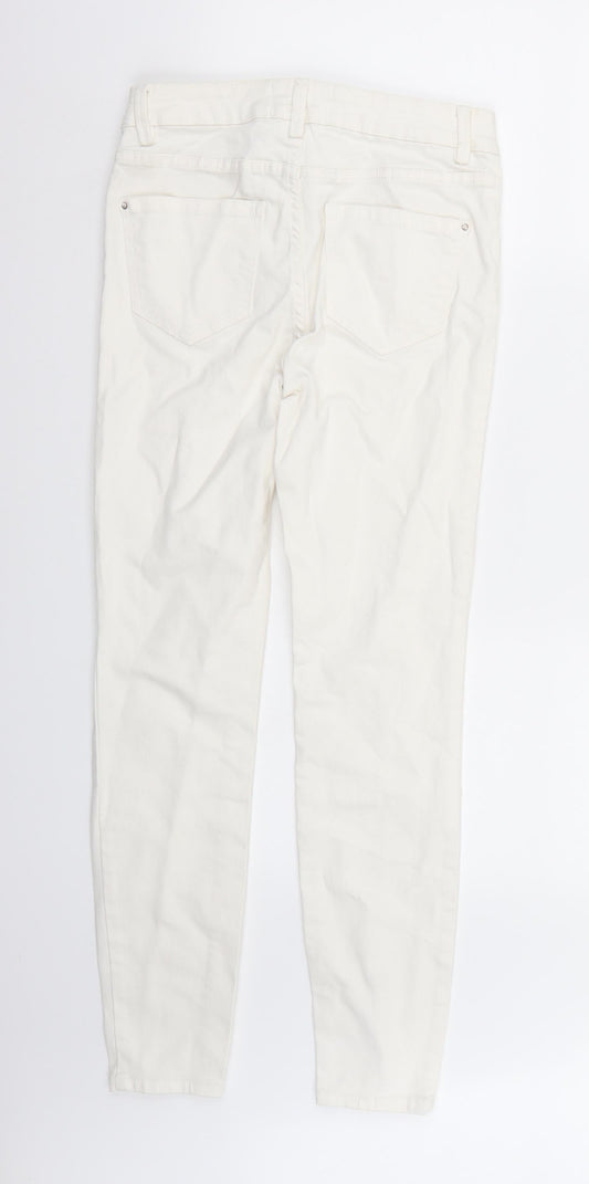 Newlook Womens White Skinny Jeans Size 10 L27 in