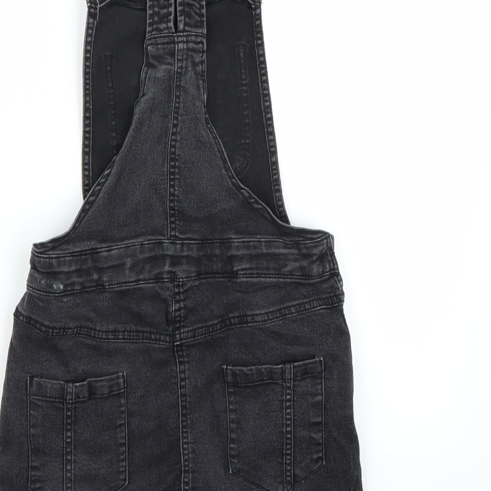 Evies Girls Black Dungaree One-Piece Size 10-11 Years