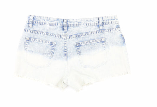 Yesyes Womens Blue Denim Hot Pants Shorts Size 12