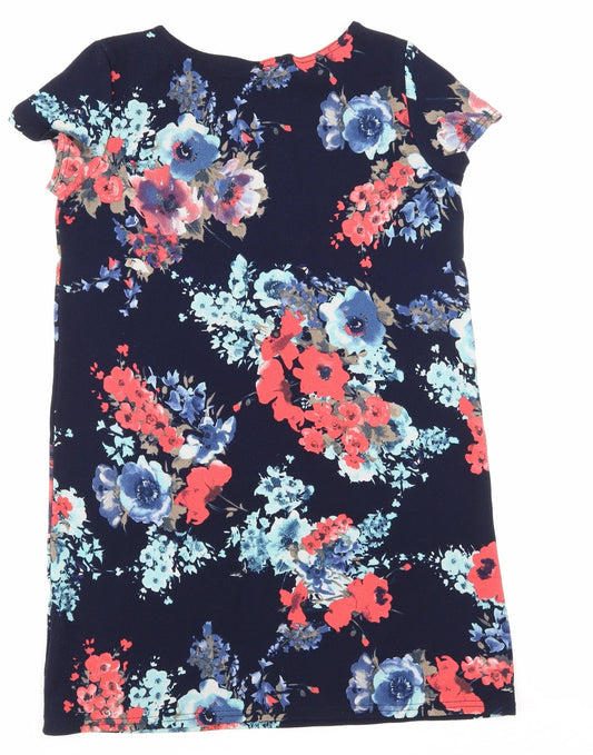 Boohoo Womens Blue Floral Pencil Dress Size 10