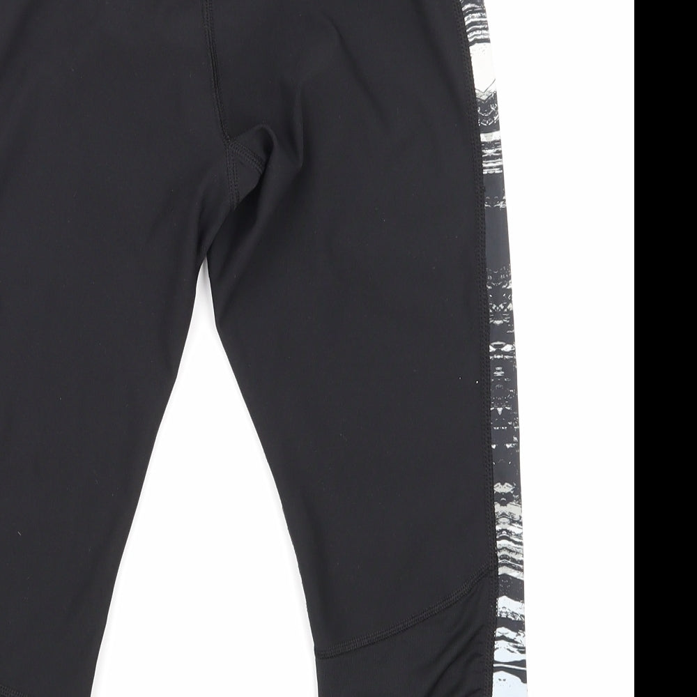 Layer 8 Womens Black Animal Print Cropped Leggings Size S