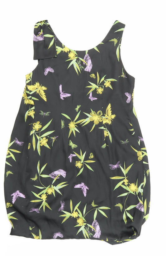H&M Womens Black Floral Shift Size 8