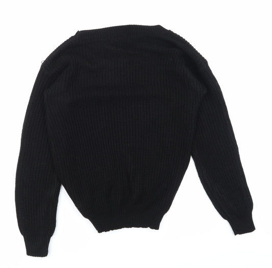 Boohoo Womens Black Pullover Jumper Size S