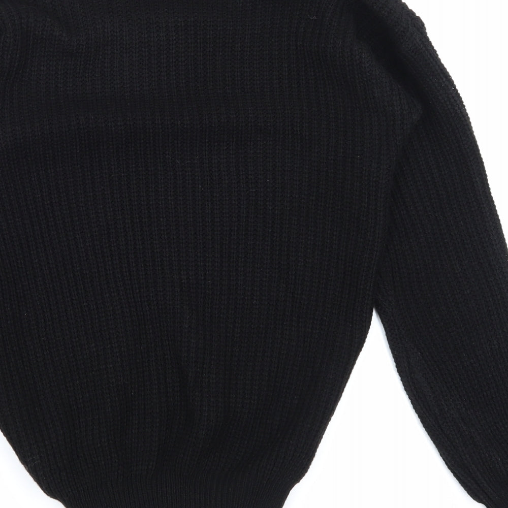 Boohoo Womens Black Pullover Jumper Size S