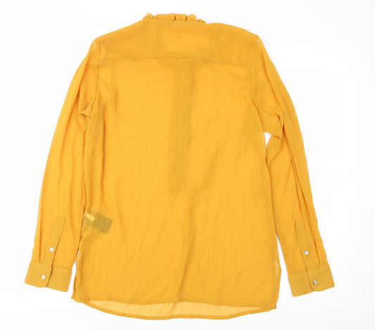 H&M Womens Orange Chiffon Basic Blouse Size 10