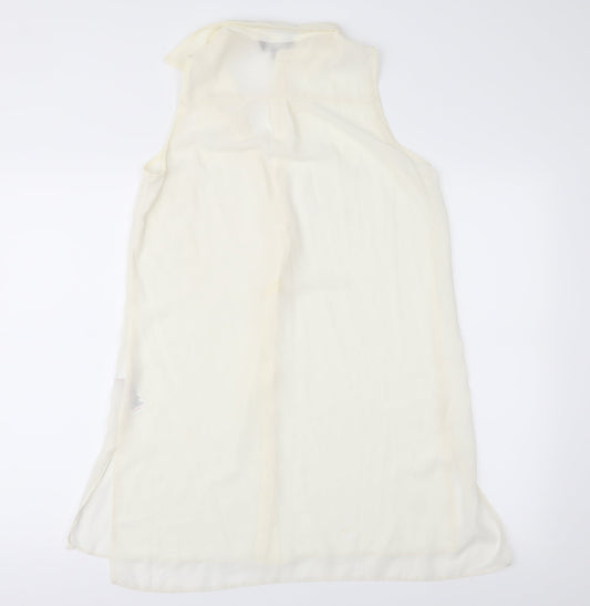 New Look Womens Ivory Chiffon Basic Blouse Size 10