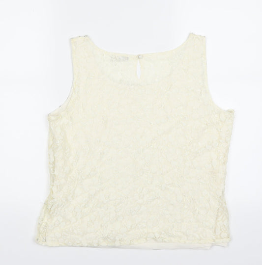 M&Co Womens Ivory Basic Blouse Size 12