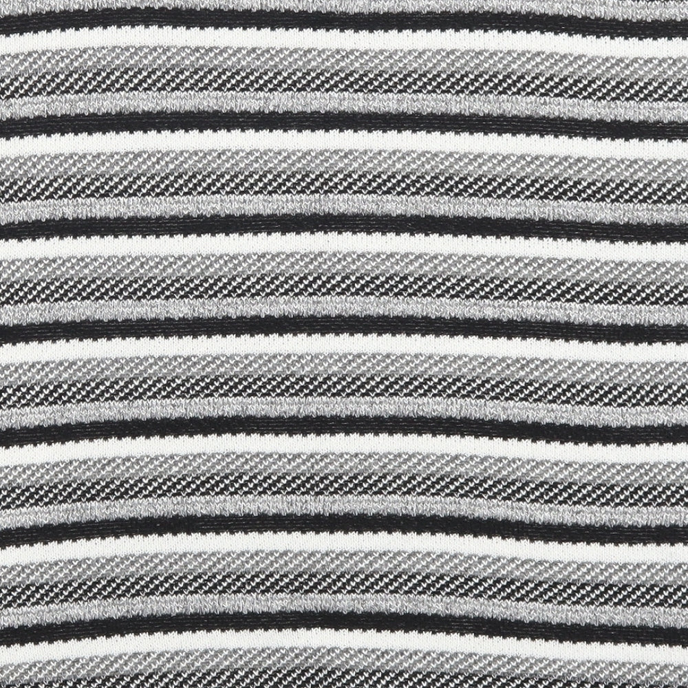 Preworn Womens Grey Striped Basic T-Shirt Size M