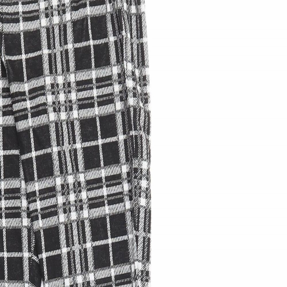 Brand and care label for South women’s black check jogger leggings, size UK 10, 26-inch leg