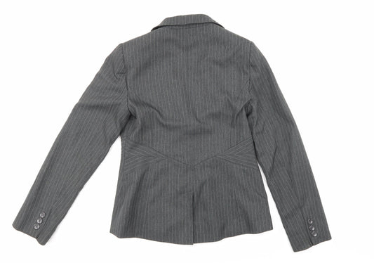 BHS Womens Grey Striped Jacket Suit Jacket Size 10