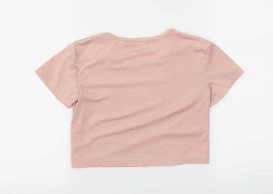 SheIn Girls Pink Solid Top Nightshirt