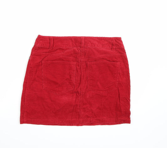 Hennes Womens Red Corduroy A-Line Skirt Size 8