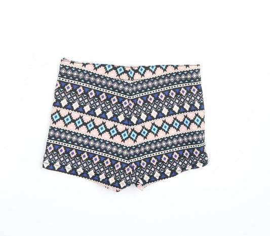 H&M Womens Multicoloured Geometric Cut-Off Shorts Size 12