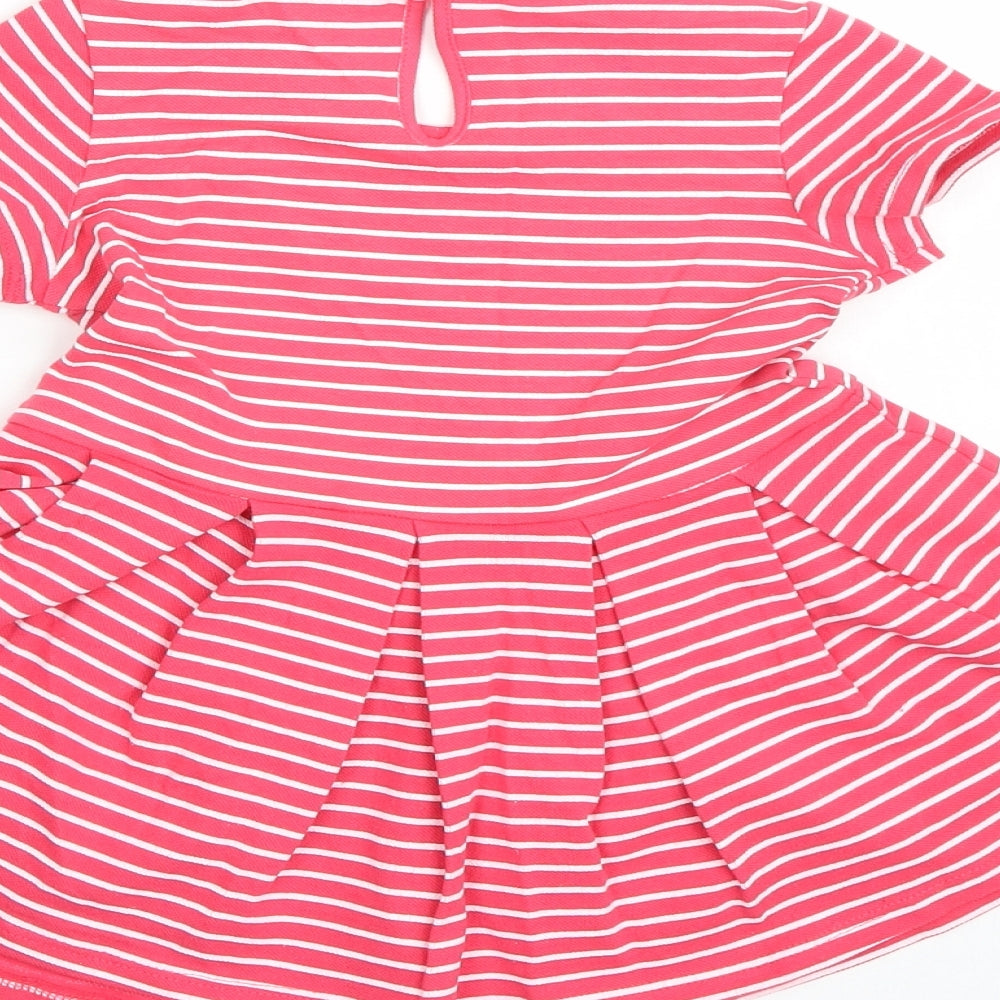 Fagottino Girls Pink Striped T-Shirt Dress Size 18-24 Months