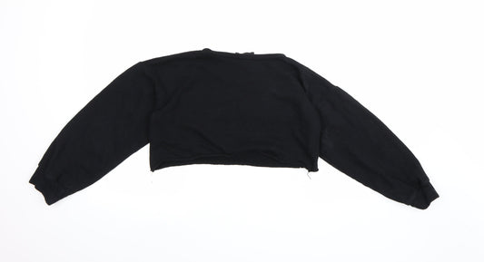 PRETTYLITTLETHING Womens Black Jersey Pullover Sweatshirt Size 6