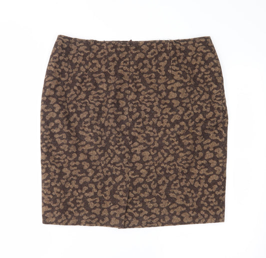 Per Una Womens Brown Animal Print Straight & Pencil Skirt Size 14