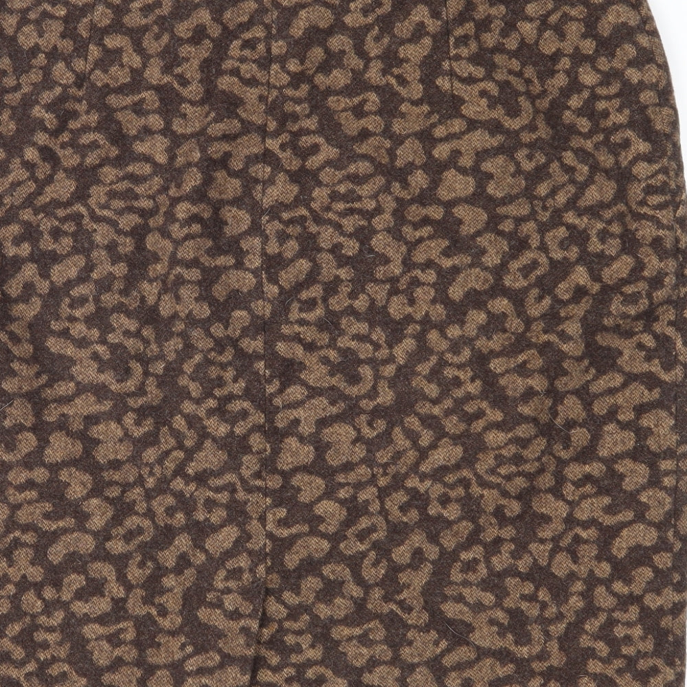Per Una Womens Brown Animal Print Straight & Pencil Skirt Size 14