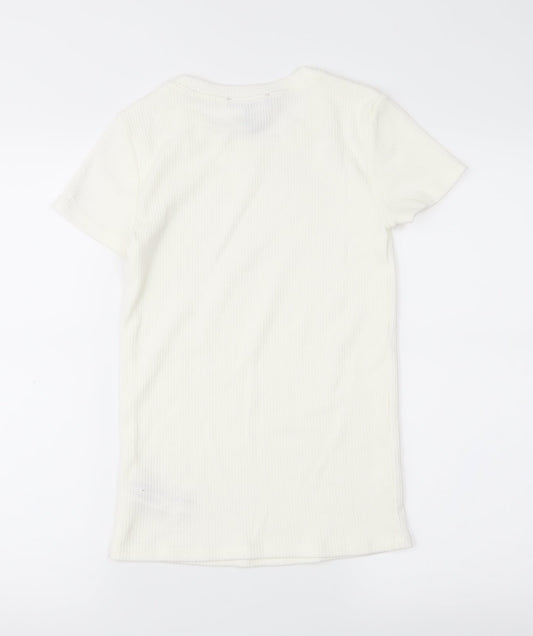 FOREVER 21 Womens White Basic Blouse Size S