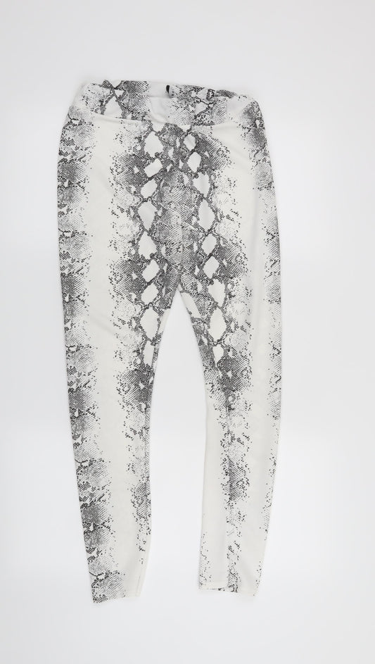 PARISIAN Womens White Animal Print Jegging Leggings Size 12 L25 in