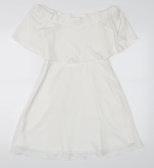 River Island Womens White Skater Dress Size 8