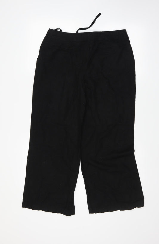 Papaya Womens Black Trousers Size 10 L25 in
