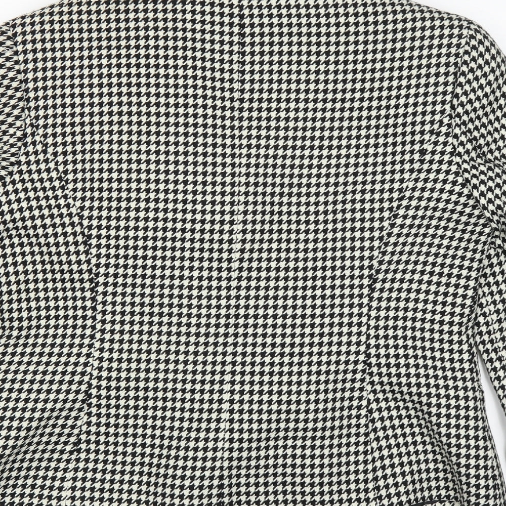 Brand and care label for Precis women’s white jacket, size UK 14