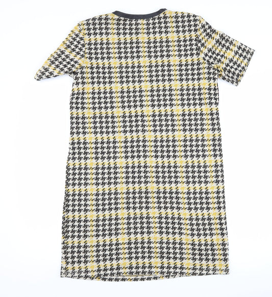 River Island Womens Black Houndstooth Shift Size 8