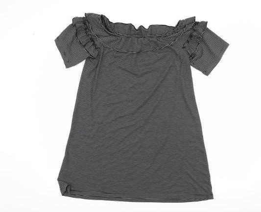 Papaya Womens Black Striped Shift Size M
