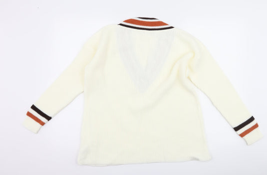 PRETTYLITTLETHING Womens White Pullover Jumper Size S