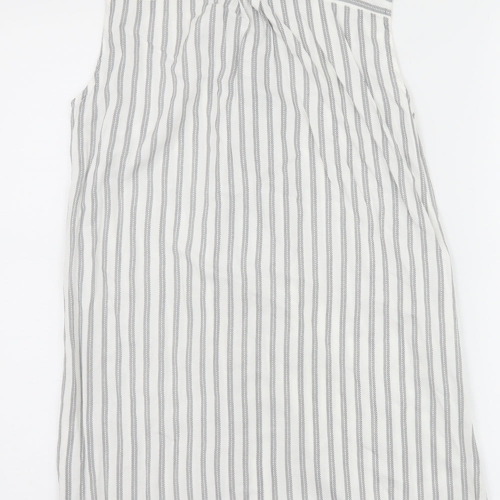 Peacocks Womens White Striped Shirt Dress Size 10