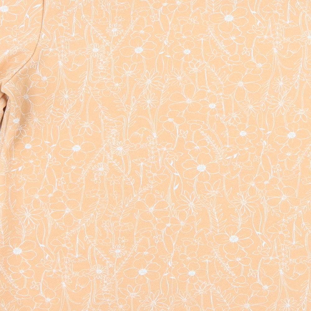 NEXT Womens Orange Floral Basic T-Shirt Size 12