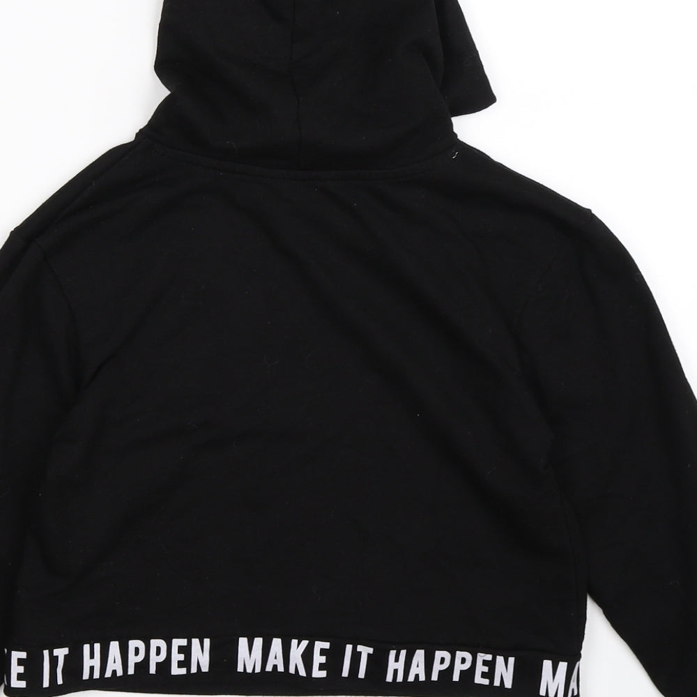 Primark Girls Black Jersey Pullover Hoodie Size 8-9 Years - make it happen