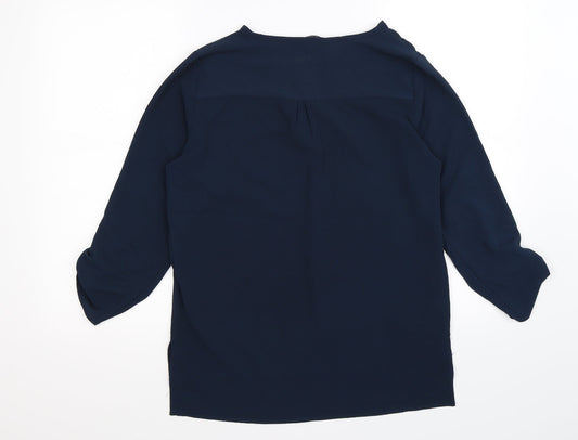 VERO MODA Womens Blue Basic Blouse Size S