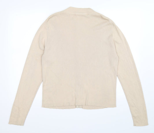 editions Womens Beige Striped Full Zip Jumper Size 18