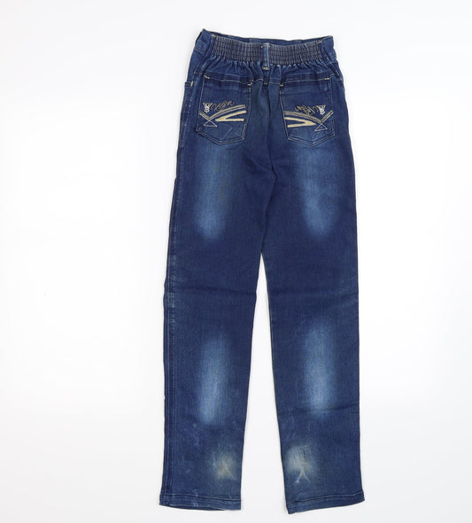Fashion Girls Blue Denim Skinny Jeans Size 9 Years - ditsstressed