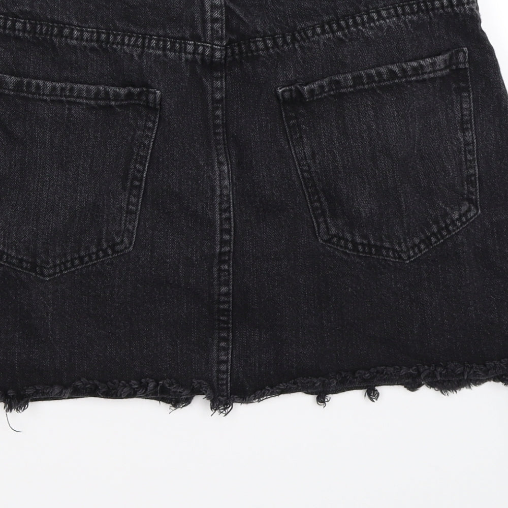 FOREVER 21 Womens Black Denim Skater Skirt Size S