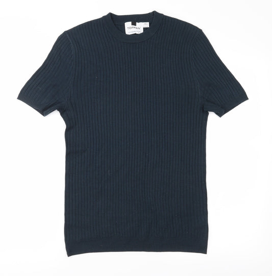 Topman Mens Blue Knit Pullover Jumper Size M