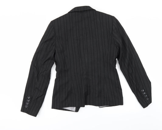 Marks and Spencer Womens Black Striped Jacket Suit Jacket Size 12
