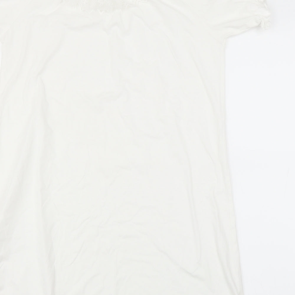 Preworn Girls White T-Shirt Dress Size 12 Years